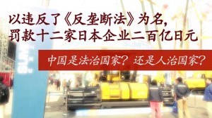 以违反了《反垄断法》为名,罚款十二家日本企业二百亿日元